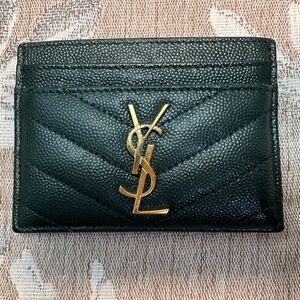 YSL GREEN CASSANDRE CARD CASE